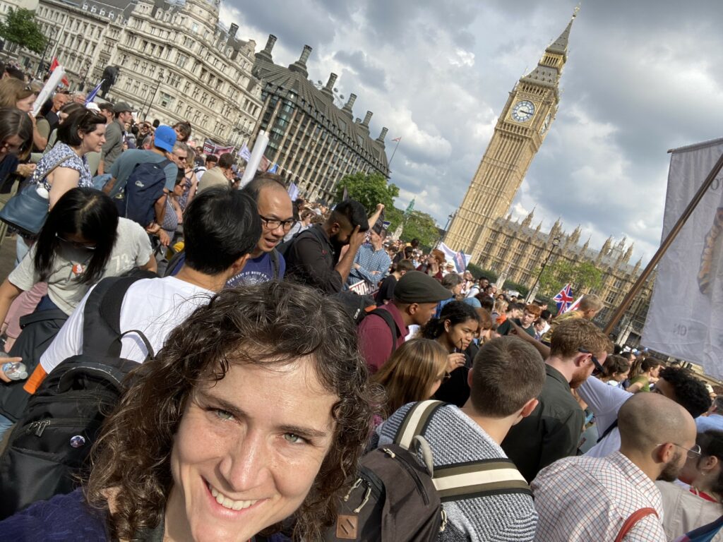 Rachel Shrader in London for the UK March for Life