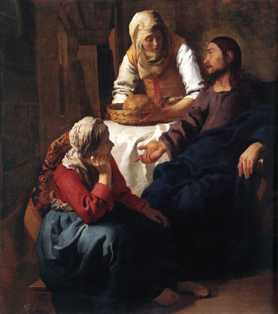 Jesus in the house of Martha and Mary by Johannes Vermeer