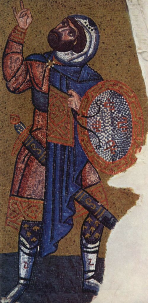 Longinus depicted in the Nea Moni Church, Chios, Greece